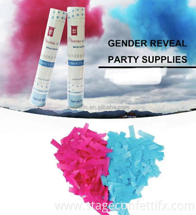 TOP Gender reveal wedding decorations fire crackers Tissue Paper streamers gender reveal confetti PARTY POPPER